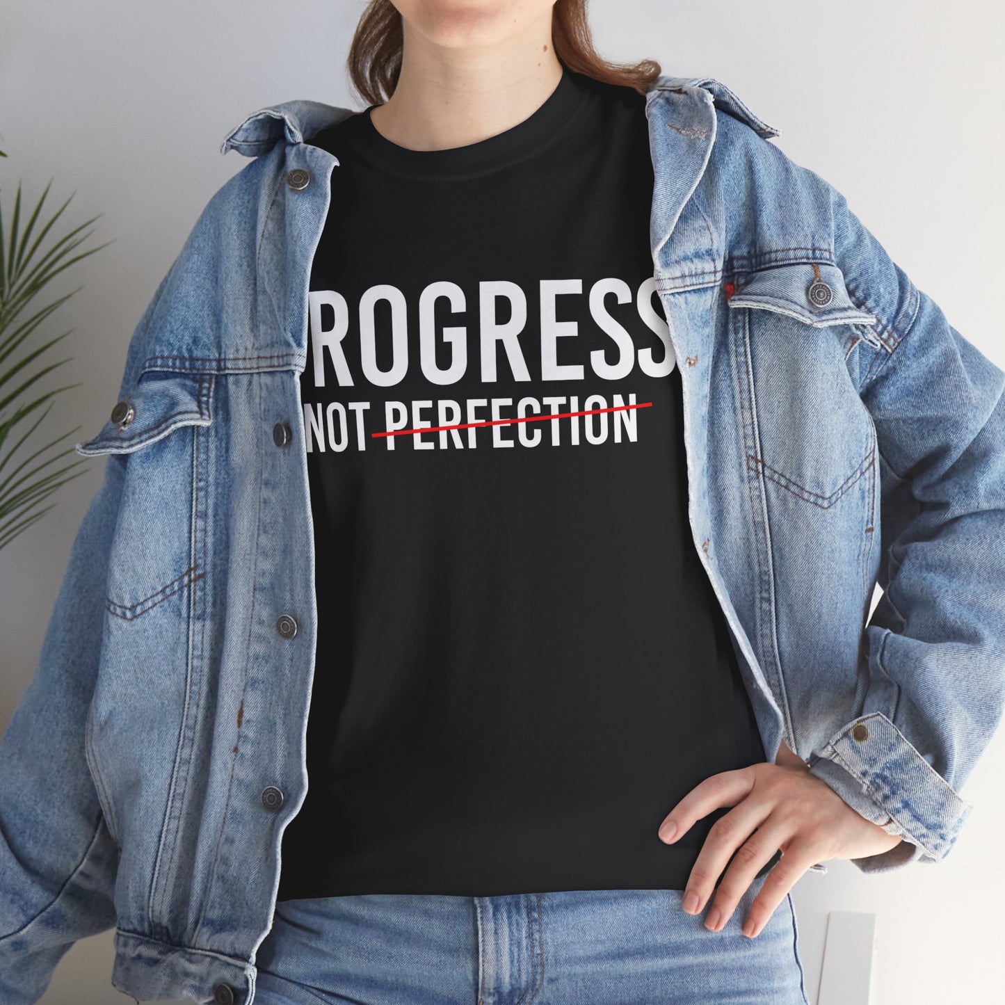 Progress Not Perfection Unisex Heavy Cotton Tee