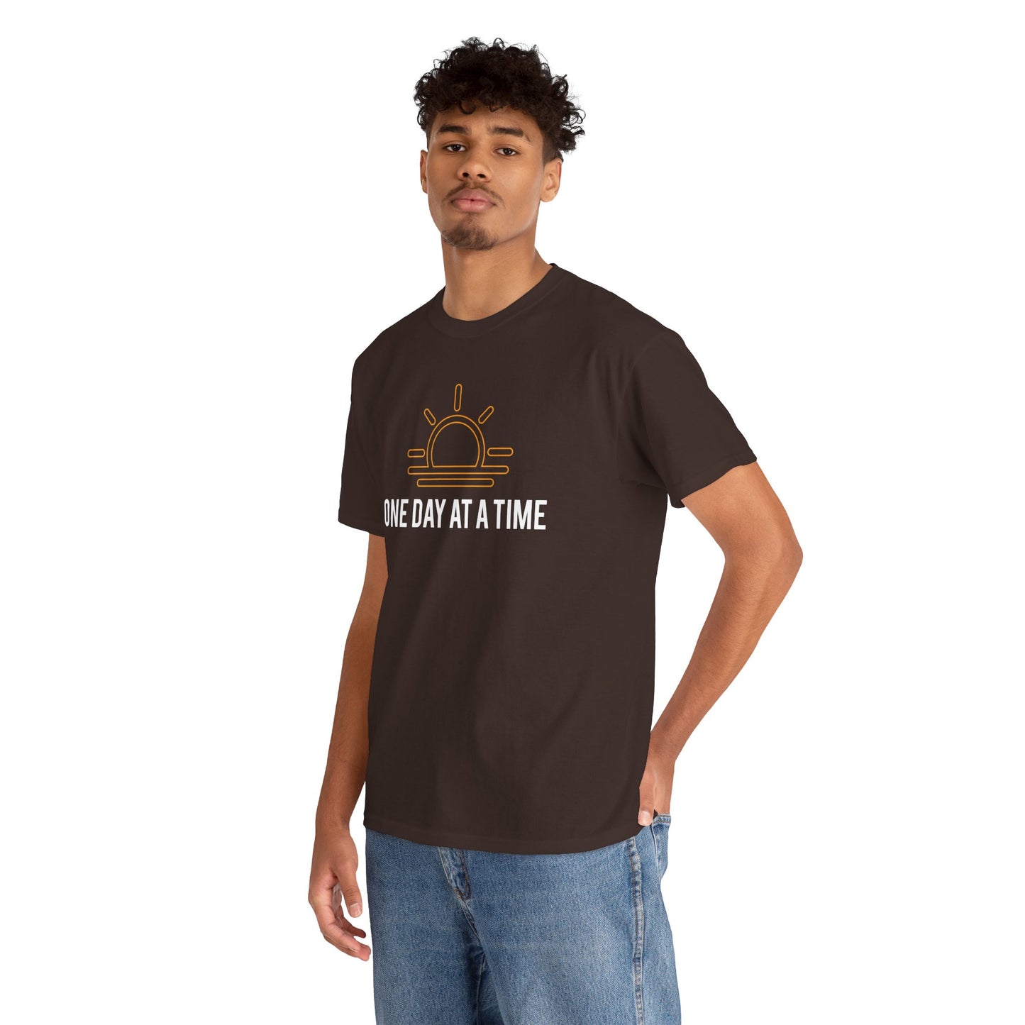 One Day at a Time Sobriety Shirt Unisex Heavy Cotton Tee