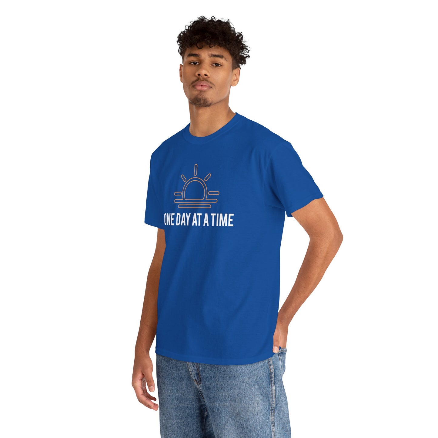 One Day at a Time Sobriety Shirt Unisex Heavy Cotton Tee