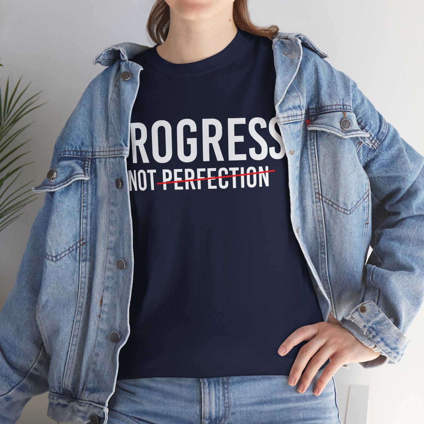 Progress Not Perfection Unisex Heavy Cotton Tee