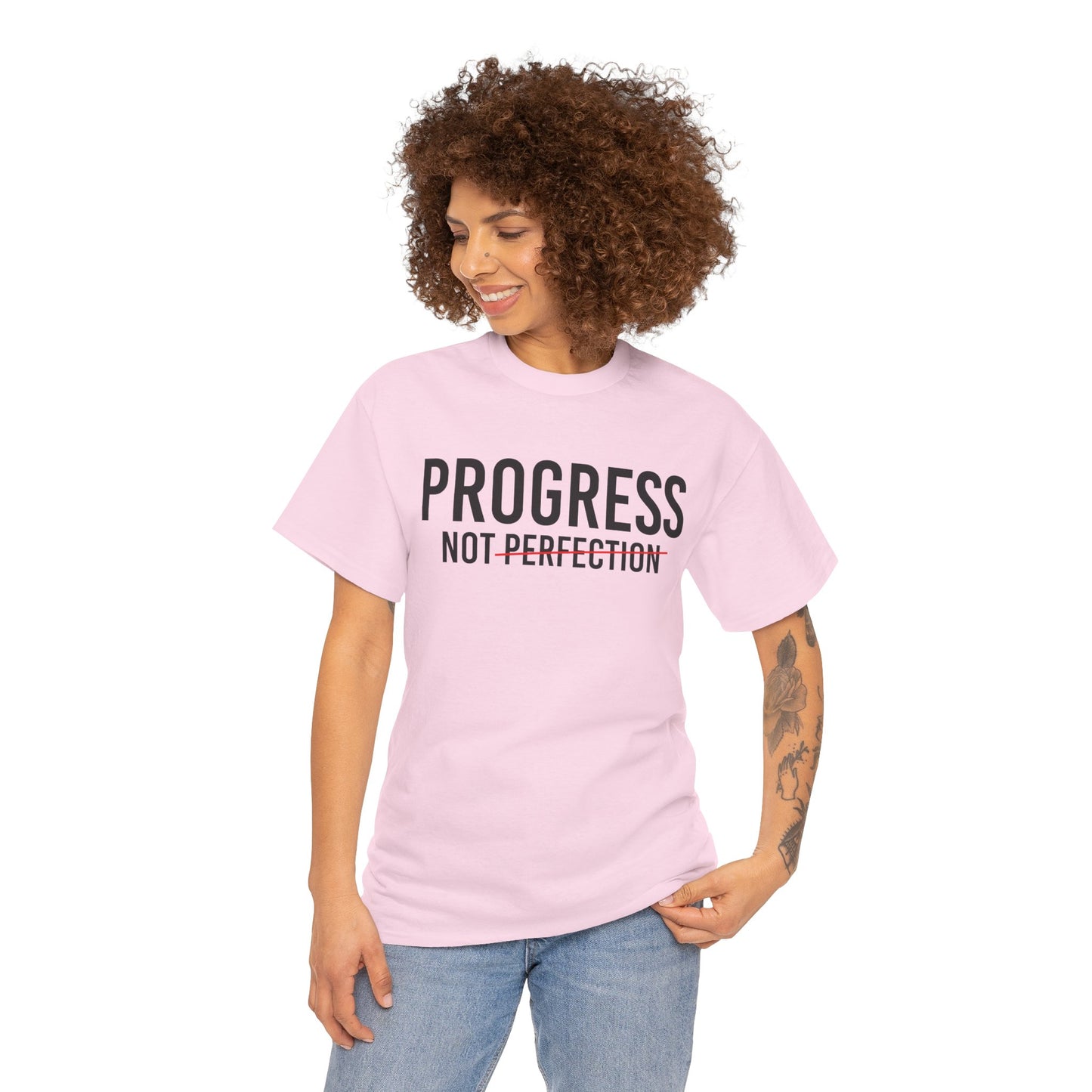 Progress Not Perfection Unisex Heavy Cotton Tee