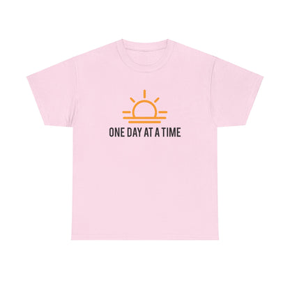 One Day at a Time Sobriety Shirt Unisex Heavy Cotton Tee