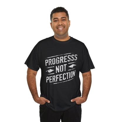 Progress Not Perfection Sobriety Heavy Cotton Tee