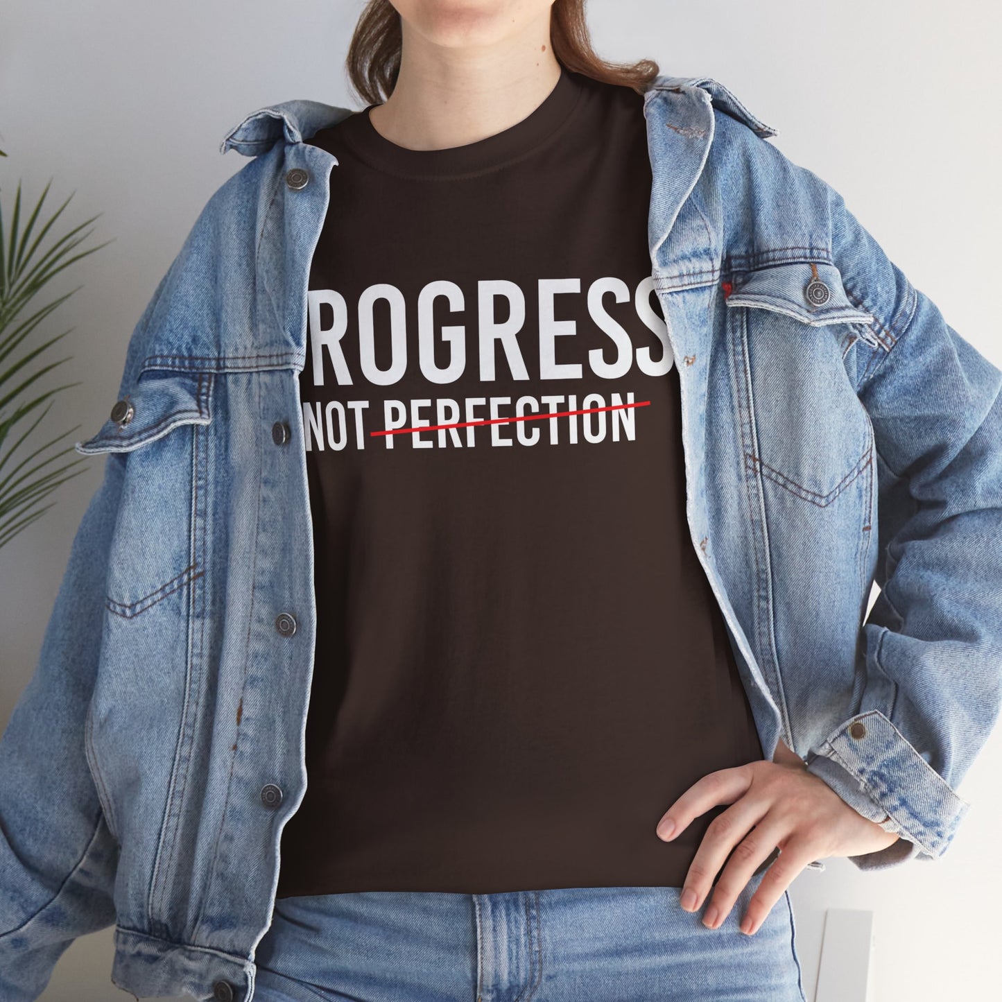 Progress Not Perfection Unisex Heavy Cotton Tee