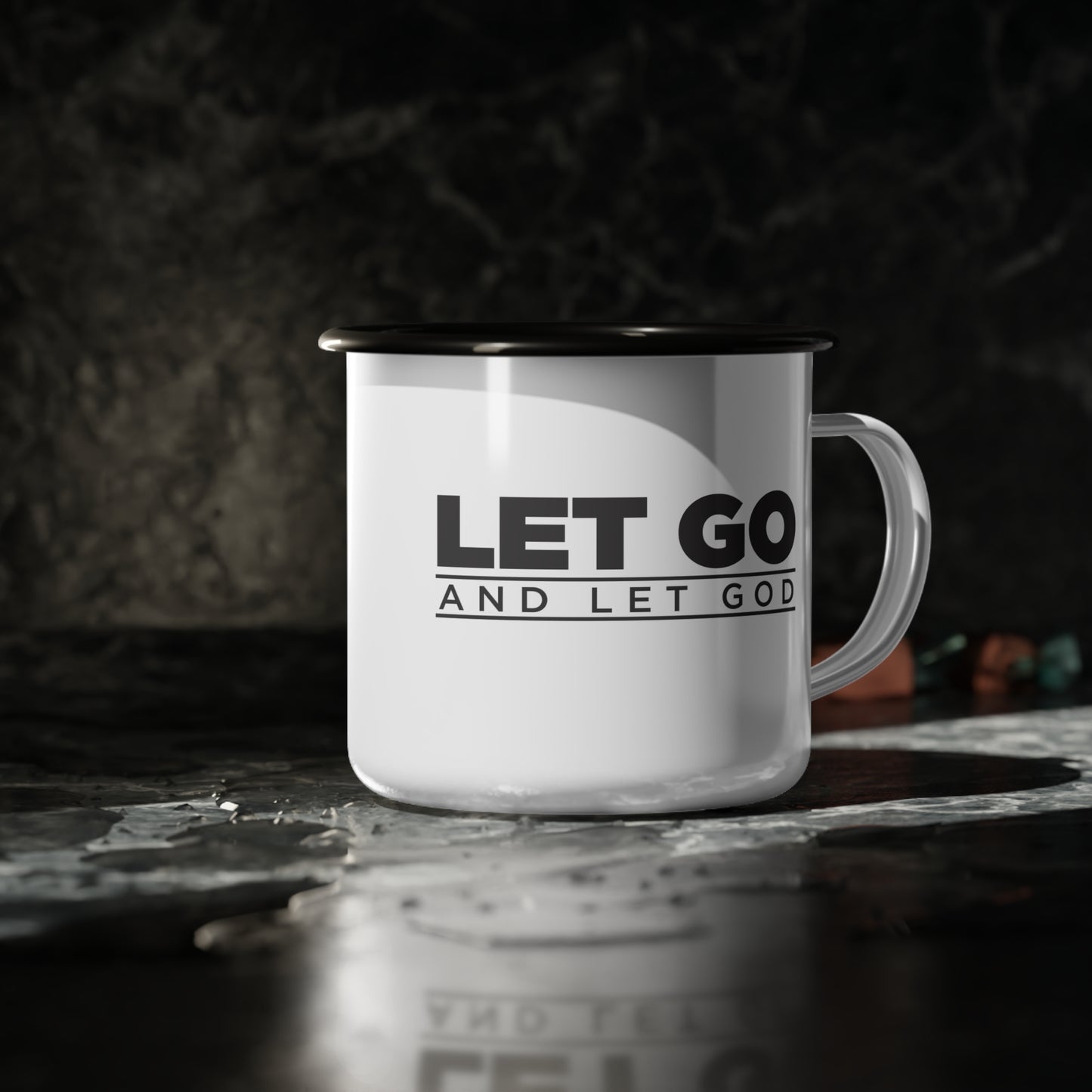 Let Go and Let God Enamel Mug