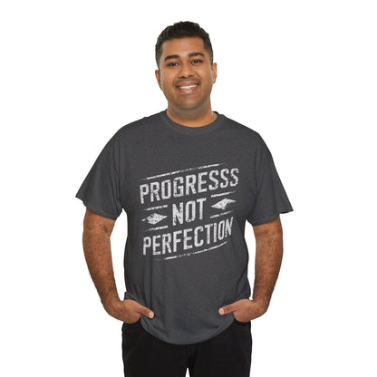 Progress Not Perfection Sobriety Heavy Cotton Tee