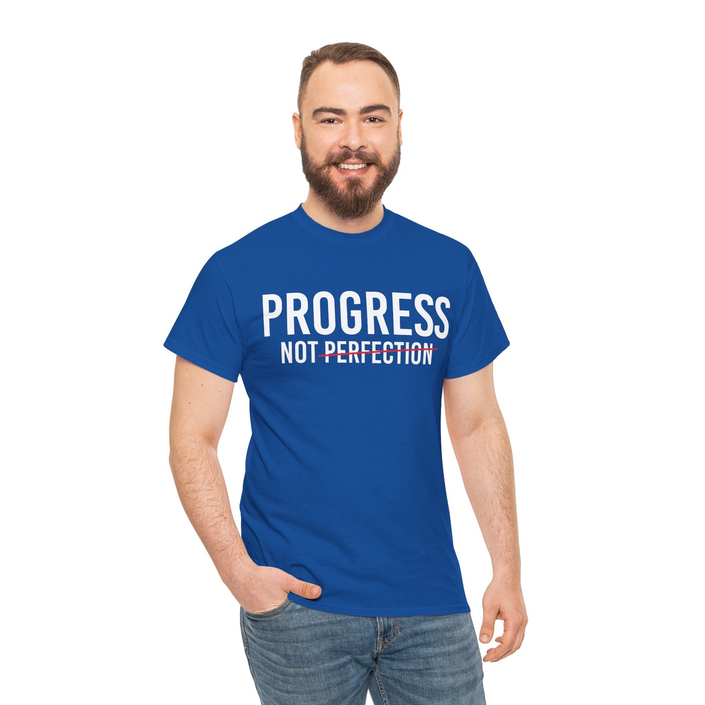 Progress Not Perfection Unisex Heavy Cotton Tee