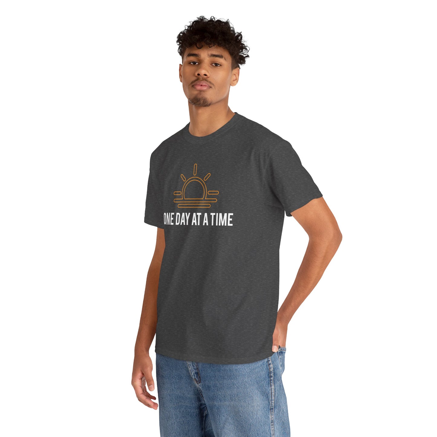 One Day at a Time Sobriety Shirt Unisex Heavy Cotton Tee