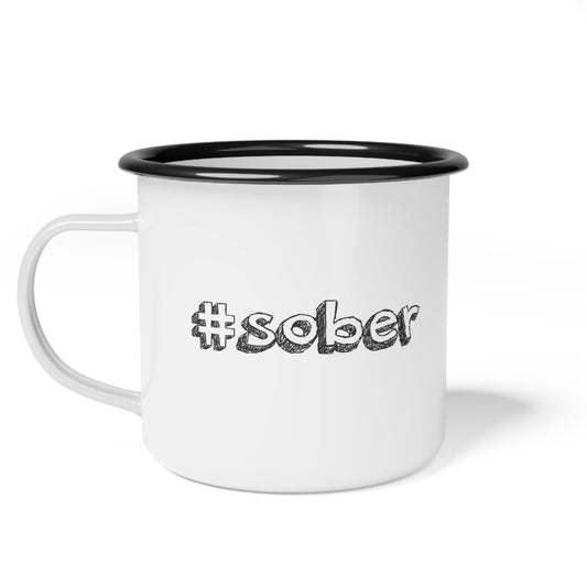 #Sober Enamel Coffee Mug