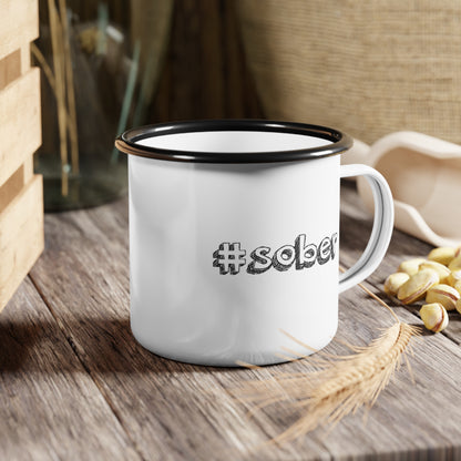 #Sober Enamel Coffee Mug