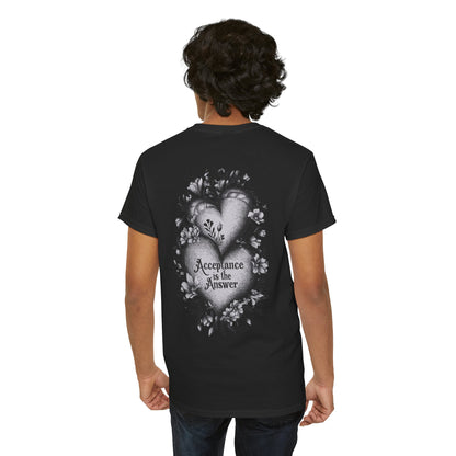 Acceptance is the Answer Duel Hearts Sobriety Heavy Cotton Tee