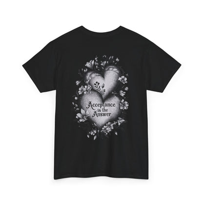 Acceptance is the Answer Duel Hearts Sobriety Heavy Cotton Tee