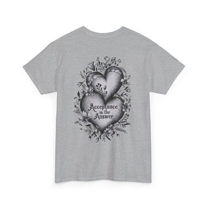 Acceptance is the Answer Duel Hearts Sobriety Heavy Cotton Tee