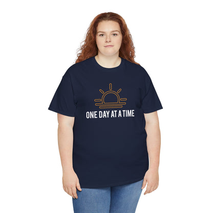 One Day at a Time Sobriety Shirt Unisex Heavy Cotton Tee