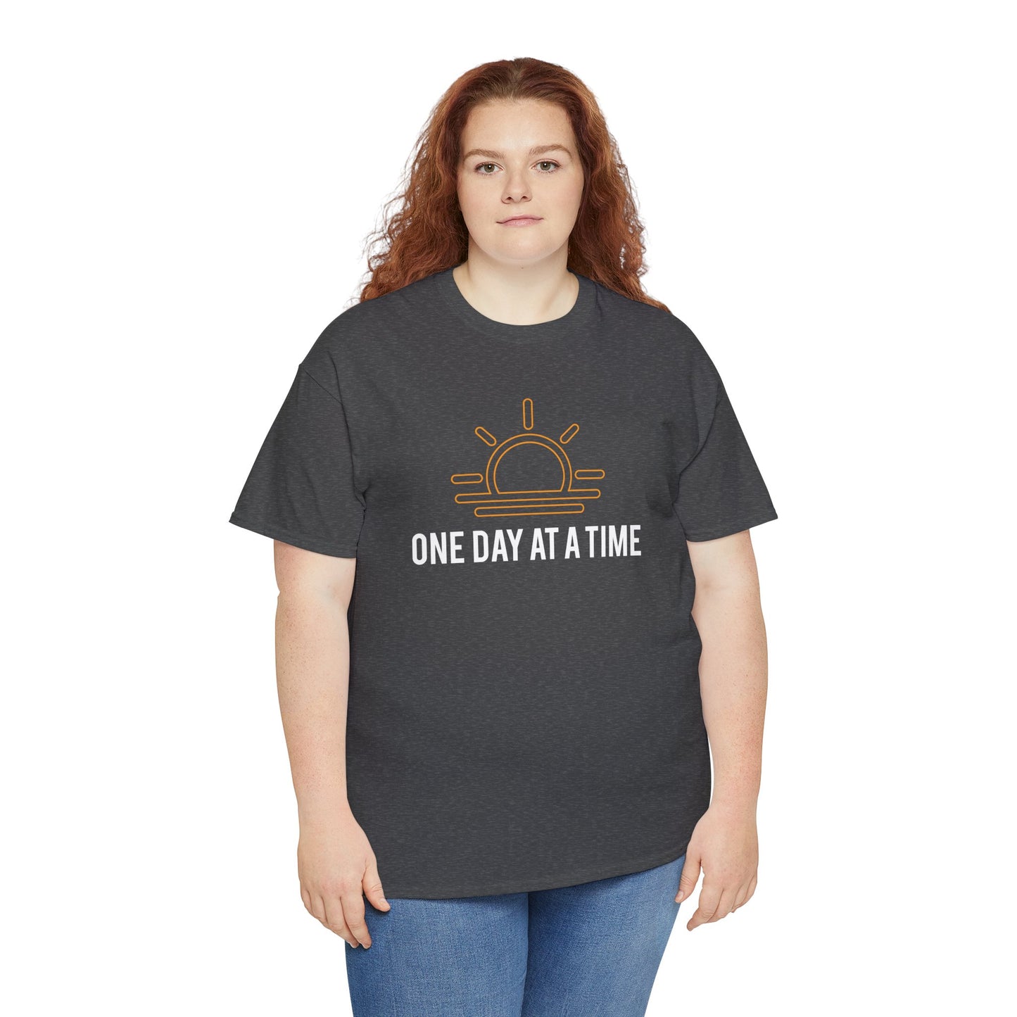 One Day at a Time Sobriety Shirt Unisex Heavy Cotton Tee