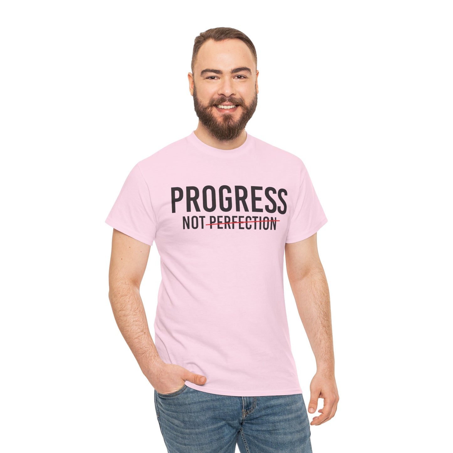 Progress Not Perfection Unisex Heavy Cotton Tee