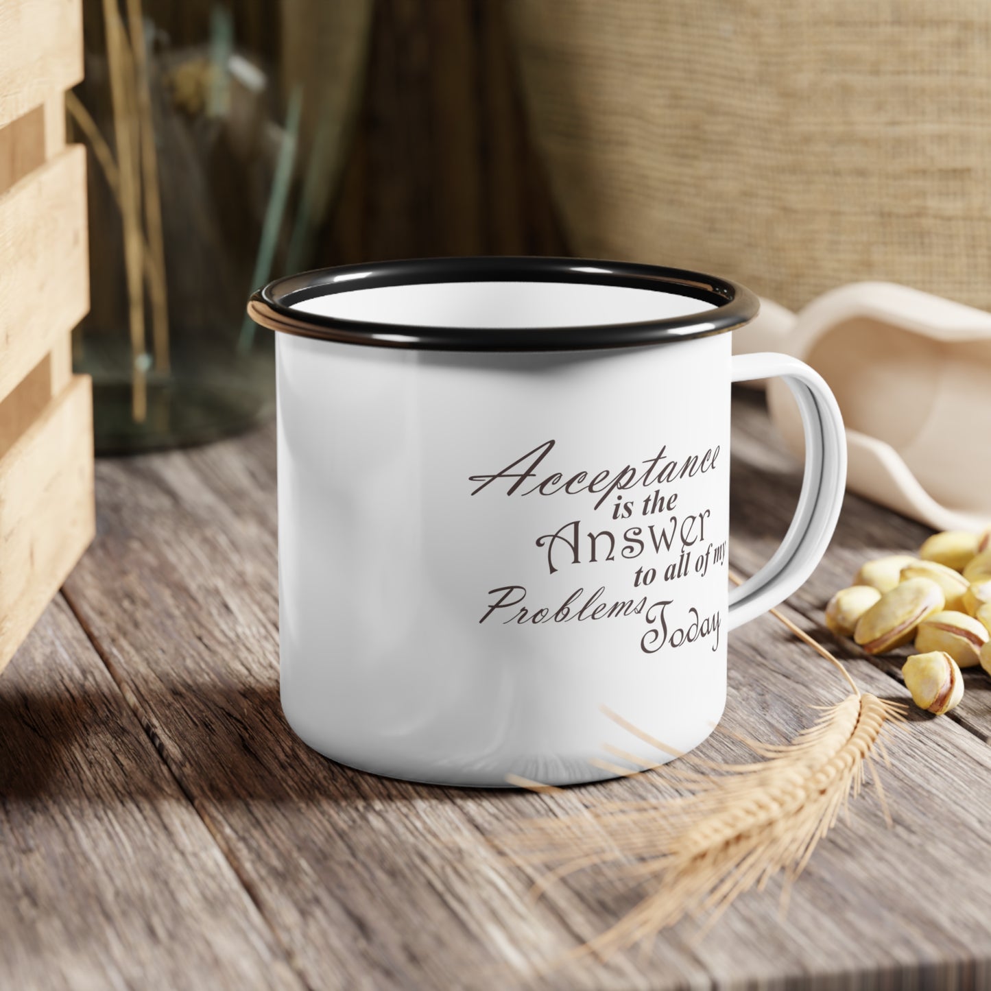 Acceptance Is the Answer Enamel Coffee Mug