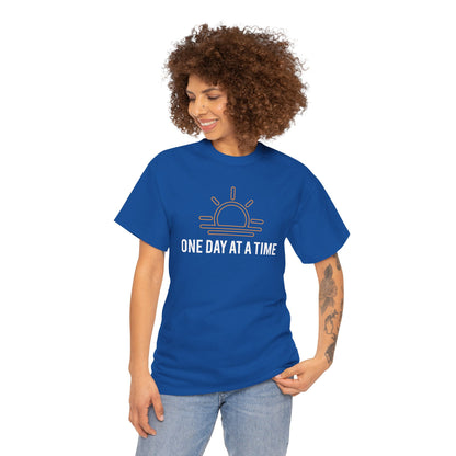 One Day at a Time Sobriety Shirt Unisex Heavy Cotton Tee