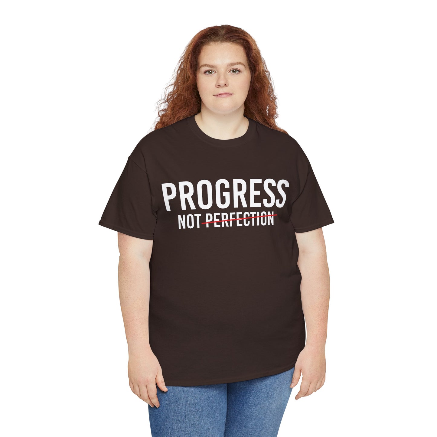 Progress Not Perfection Unisex Heavy Cotton Tee