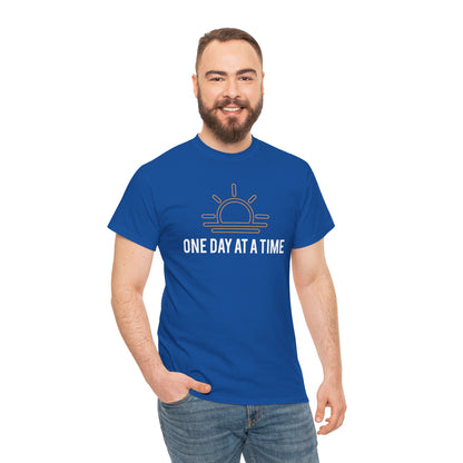 One Day at a Time Sobriety Shirt Unisex Heavy Cotton Tee