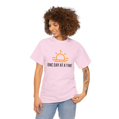 One Day at a Time Sobriety Shirt Unisex Heavy Cotton Tee