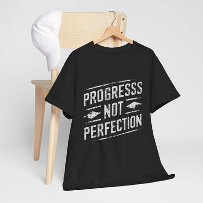 Progress Not Perfection Sobriety Heavy Cotton Tee