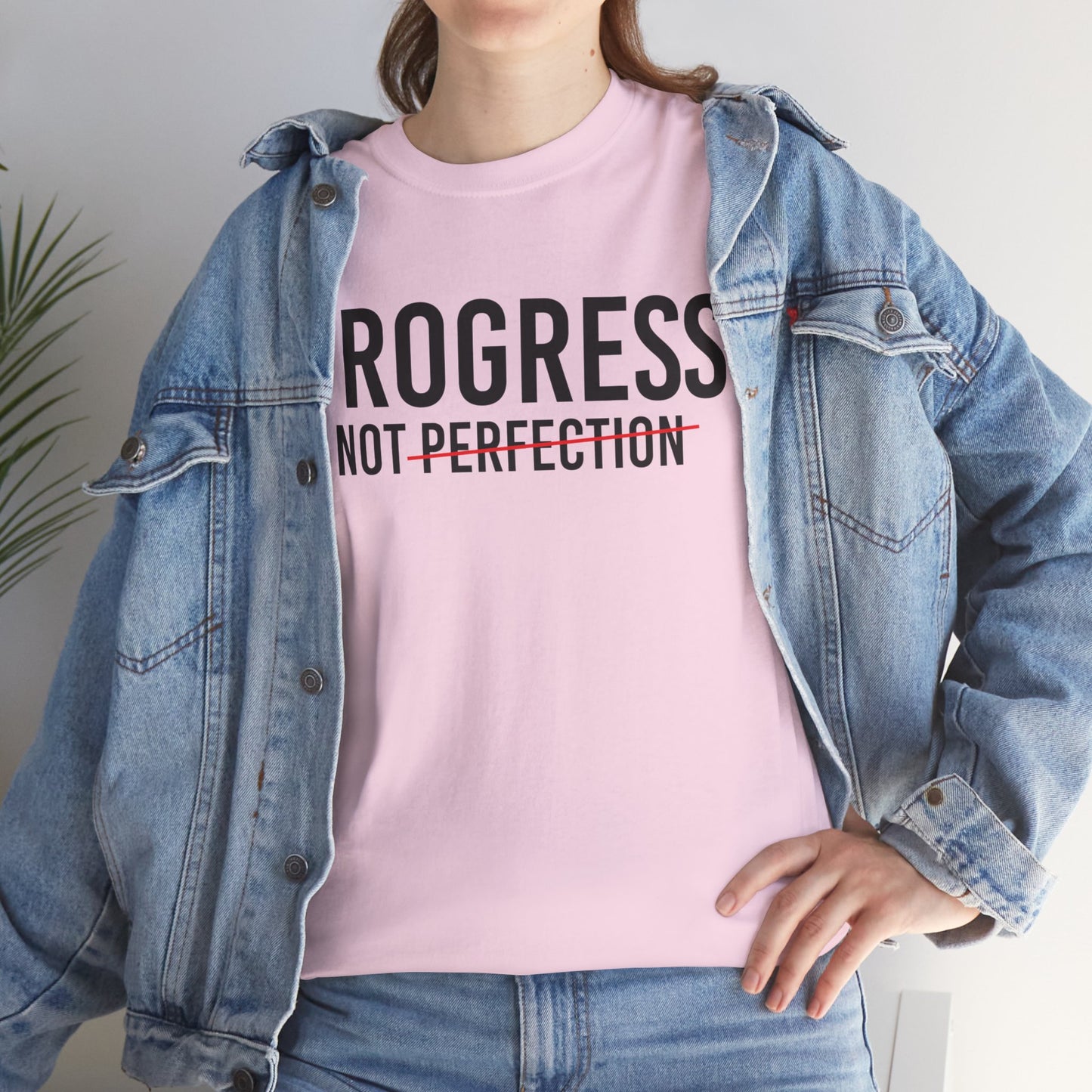 Progress Not Perfection Unisex Heavy Cotton Tee