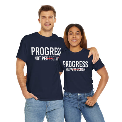 Progress Not Perfection Unisex Heavy Cotton Tee