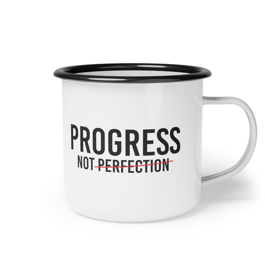 Progress Not Perfection Enamel Coffee Mug
