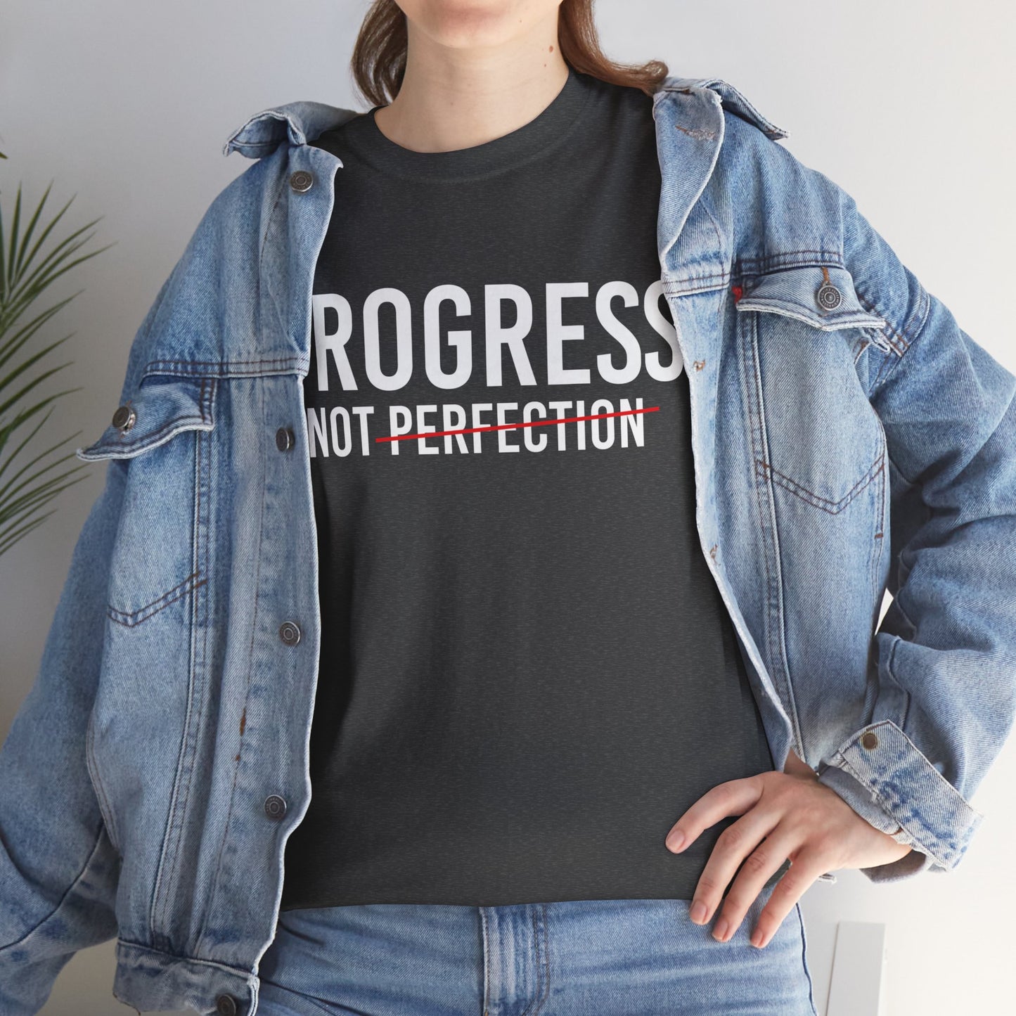 Progress Not Perfection Unisex Heavy Cotton Tee