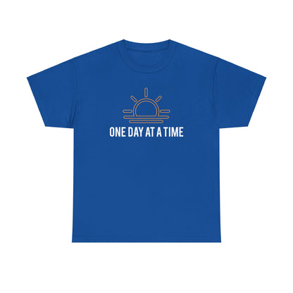 One Day at a Time Sobriety Shirt Unisex Heavy Cotton Tee