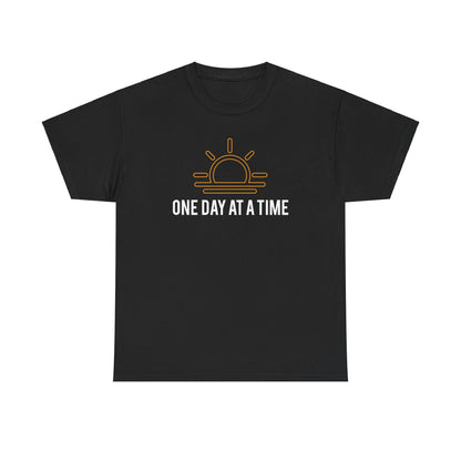 One Day at a Time Sobriety Shirt Unisex Heavy Cotton Tee