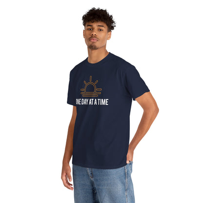 One Day at a Time Sobriety Shirt Unisex Heavy Cotton Tee