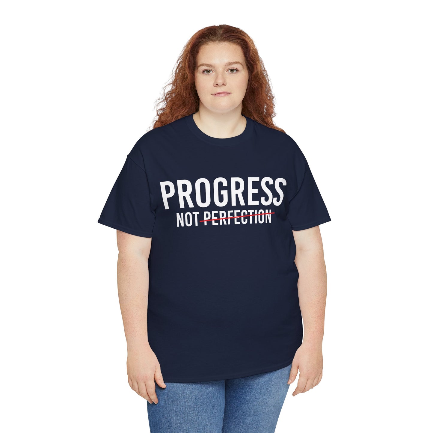 Progress Not Perfection Unisex Heavy Cotton Tee