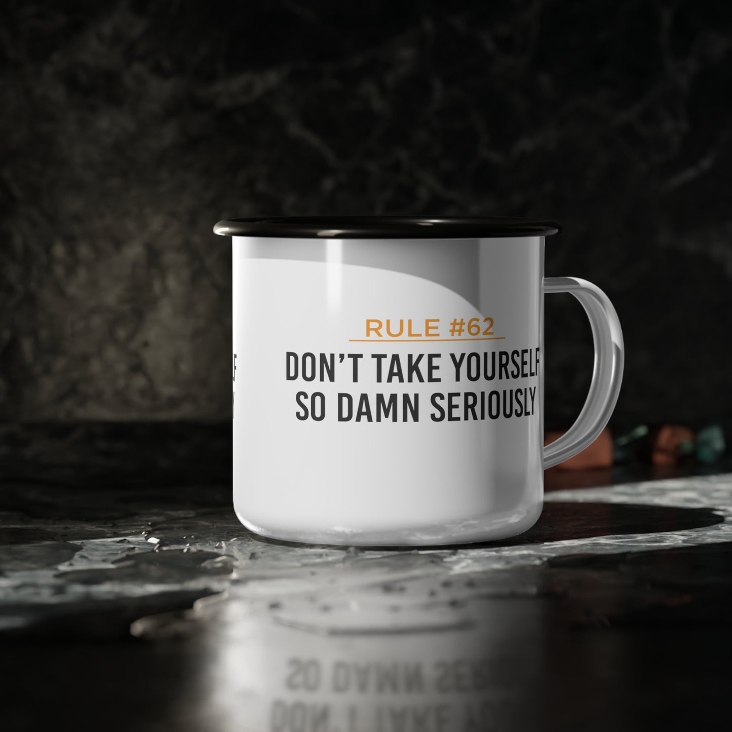 Rule 62 Enamel Coffee Mug