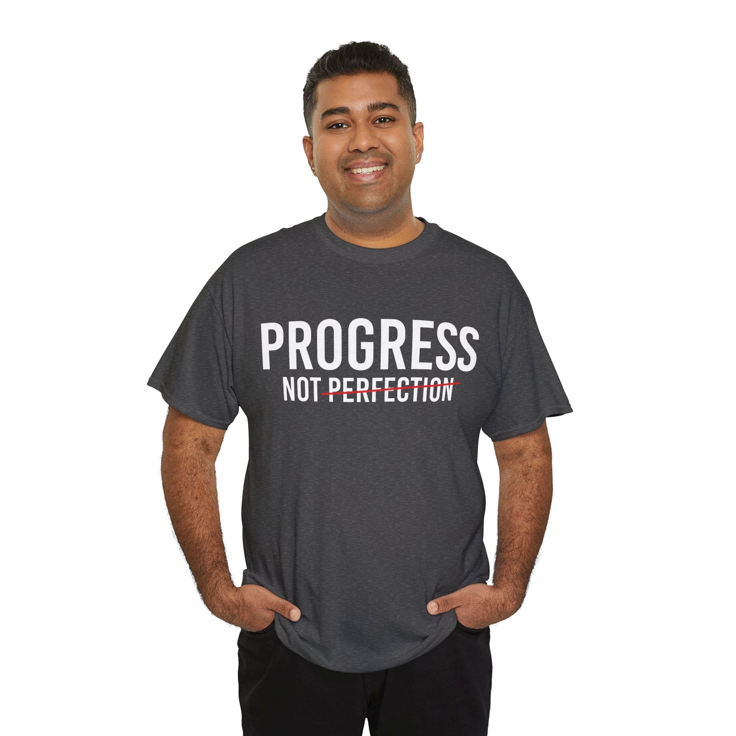 Progress Not Perfection Unisex Heavy Cotton Tee