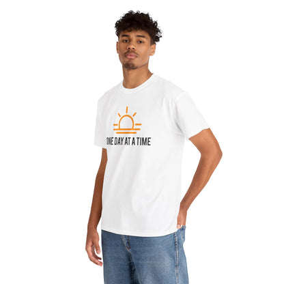 One Day at a Time Sobriety Shirt Unisex Heavy Cotton Tee