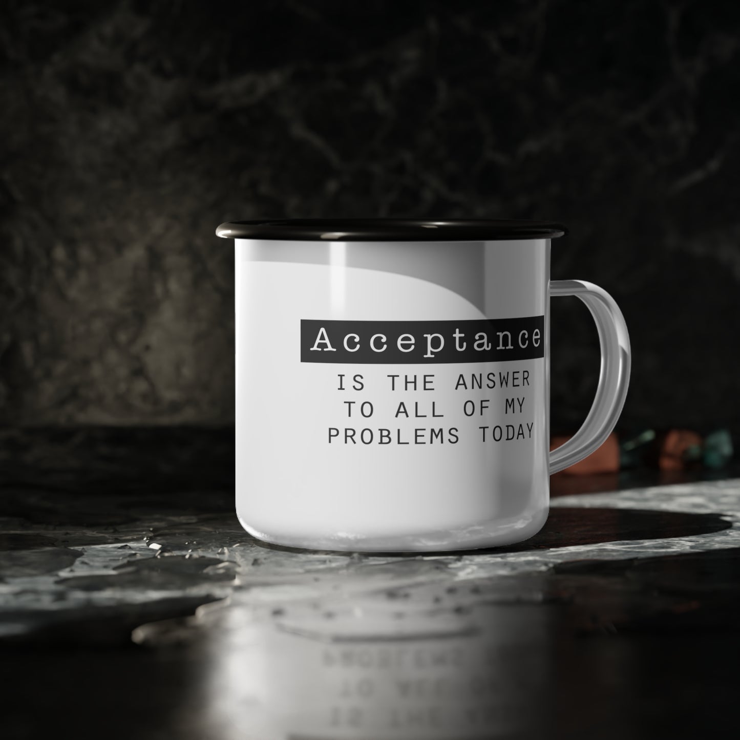 Acceptance is the Answer Enamel Coffee Mug