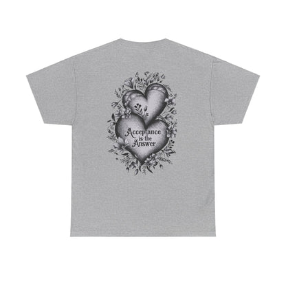 Acceptance is the Answer Duel Hearts Sobriety Heavy Cotton Tee