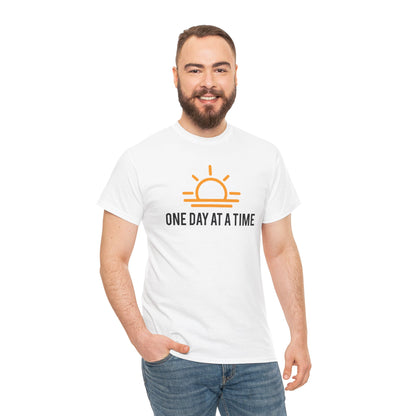 One Day at a Time Sobriety Shirt Unisex Heavy Cotton Tee