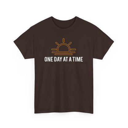 One Day at a Time Sobriety Shirt Unisex Heavy Cotton Tee