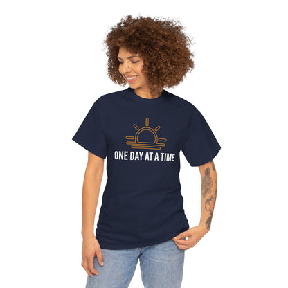 One Day at a Time Sobriety Shirt Unisex Heavy Cotton Tee