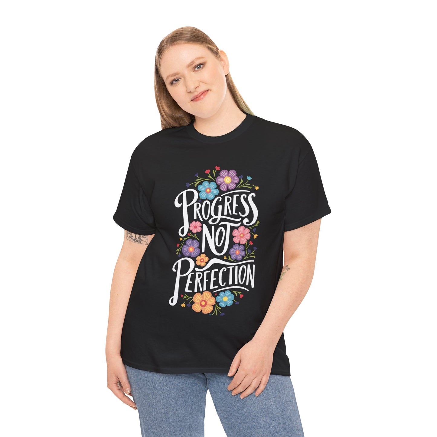 Progress Not Perfection Unisex Heavy Cotton Tee