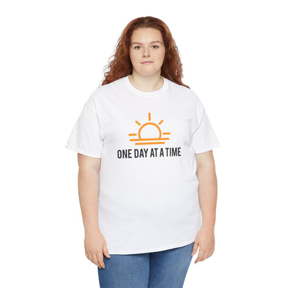 One Day at a Time Sobriety Shirt Unisex Heavy Cotton Tee