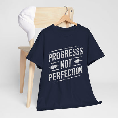 Progress Not Perfection Sobriety Heavy Cotton Tee