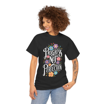 Progress Not Perfection Unisex Heavy Cotton Tee