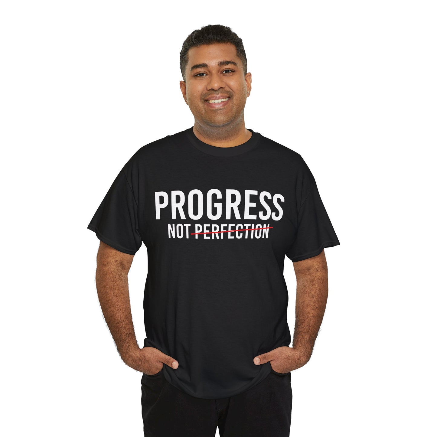 Progress Not Perfection Unisex Heavy Cotton Tee