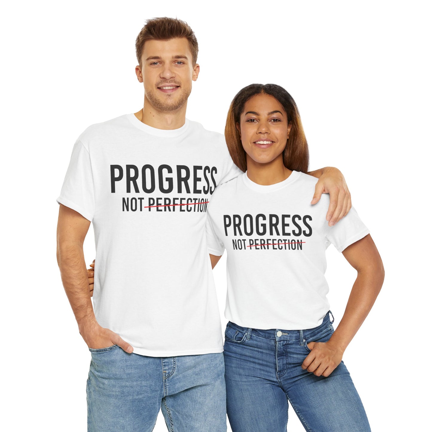 Progress Not Perfection Unisex Heavy Cotton Tee