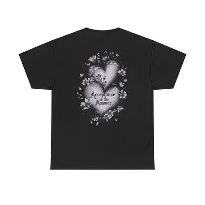 Acceptance is the Answer Duel Hearts Sobriety Heavy Cotton Tee