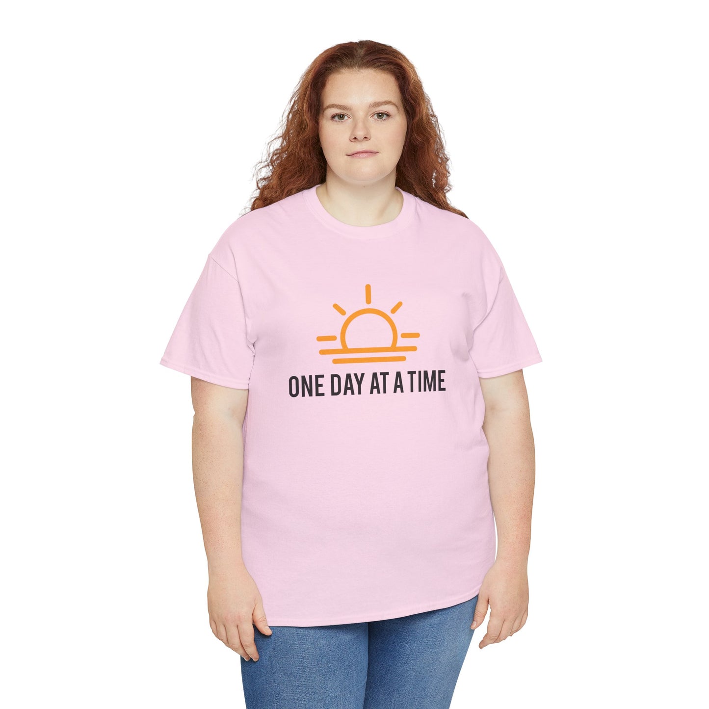 One Day at a Time Sobriety Shirt Unisex Heavy Cotton Tee